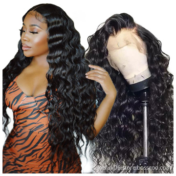 Top Grade deep wave factory virgin cuticle aligned hair deep part lace front wigs
